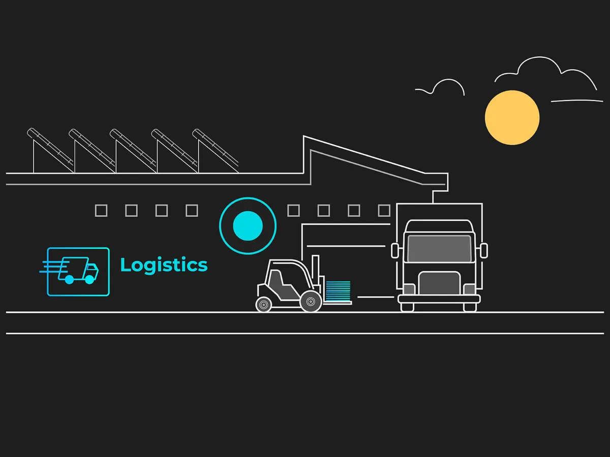 Graphical representation of the logistics of a printing company