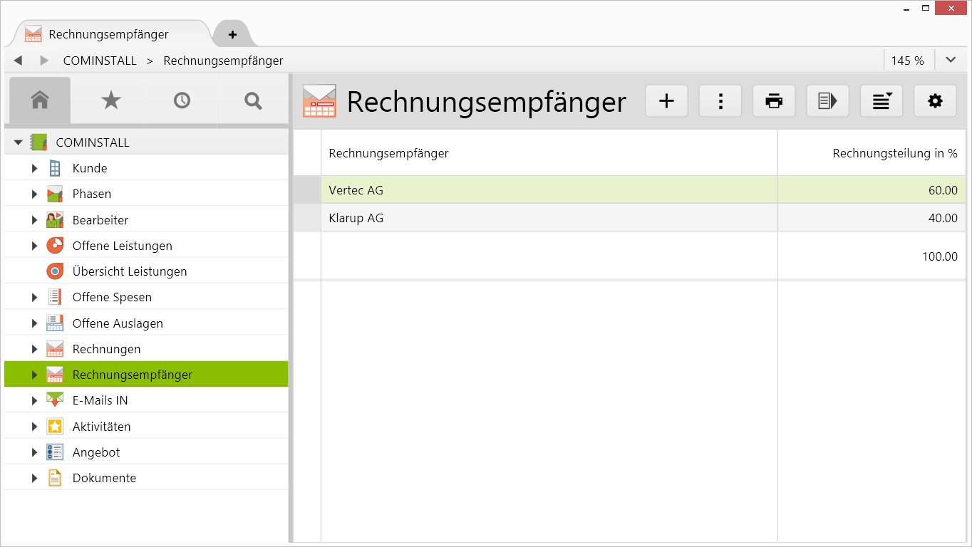 rechnungsempfänger splitrechnung