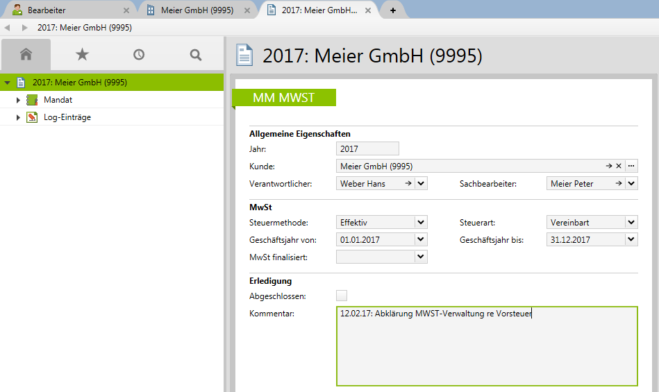 MWST Stammdaten in Vertec
