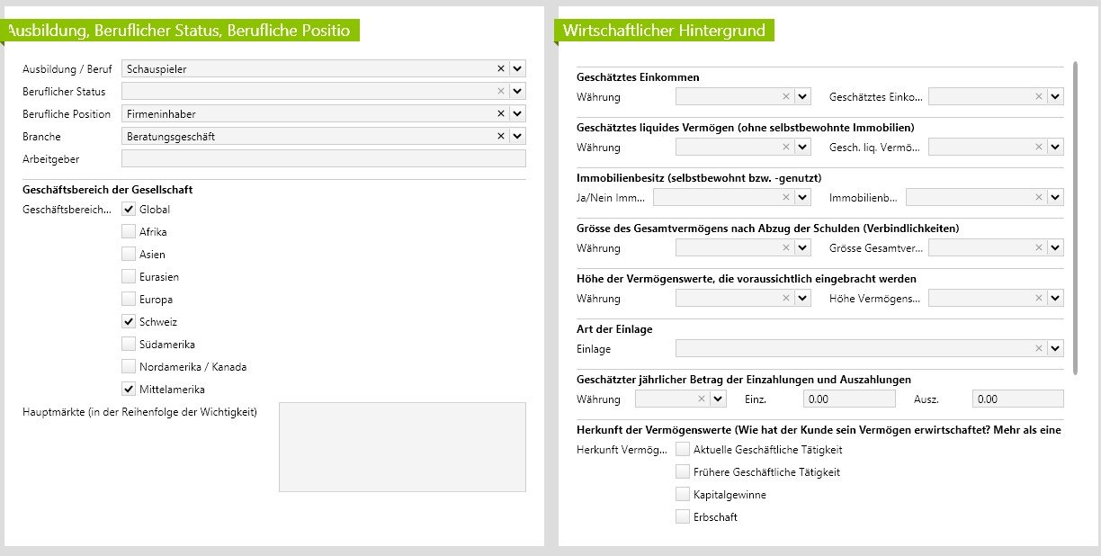 Stammdaten in Vertec