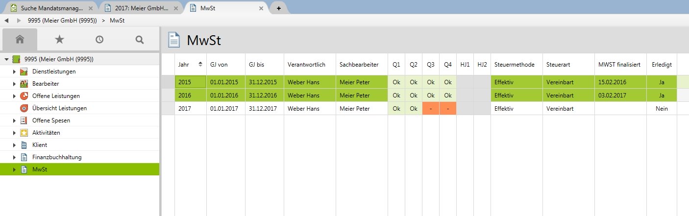 Mandatsmanagement mit Jahresuebersicht