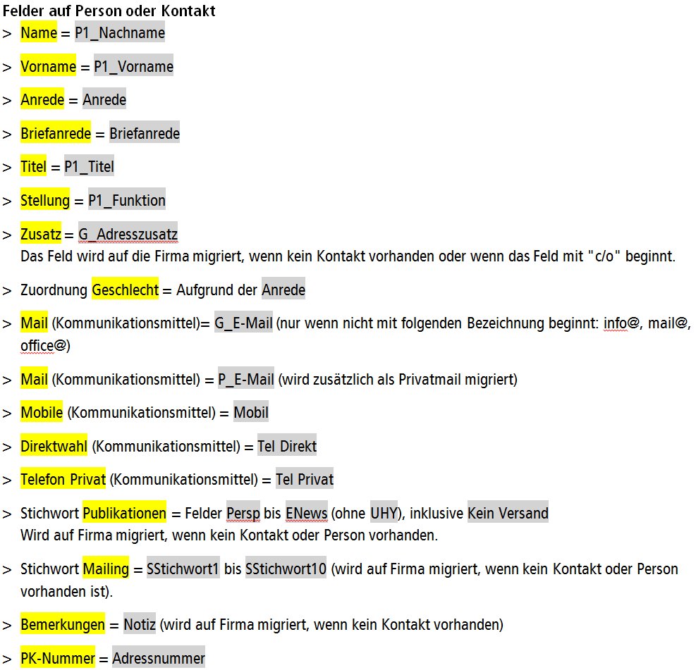 Mapping data for migration
