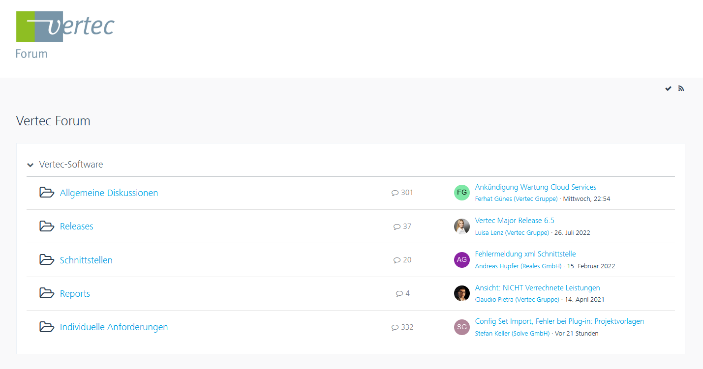 Threads im Vertec Forum