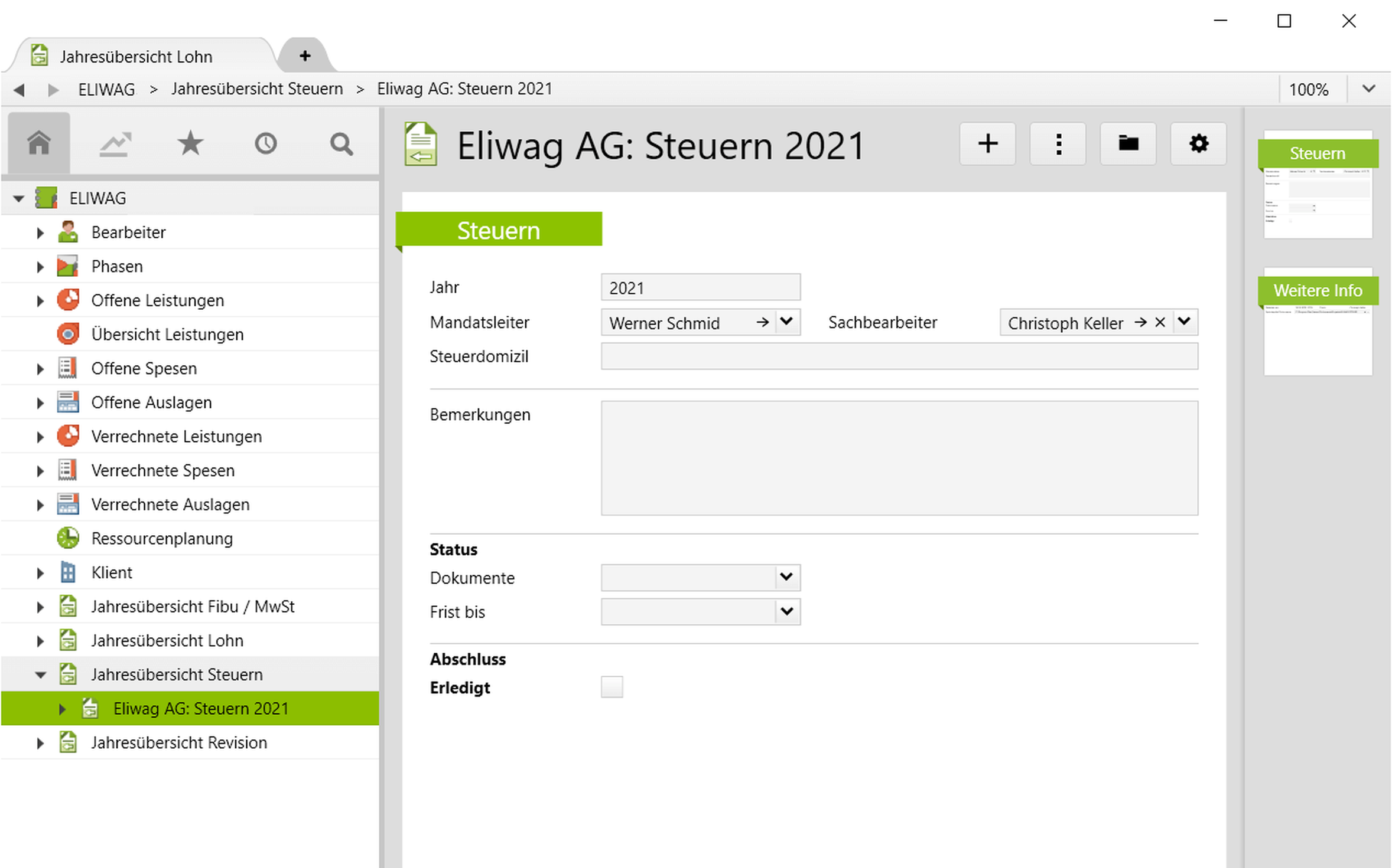 Mandatsmanagement Steuern