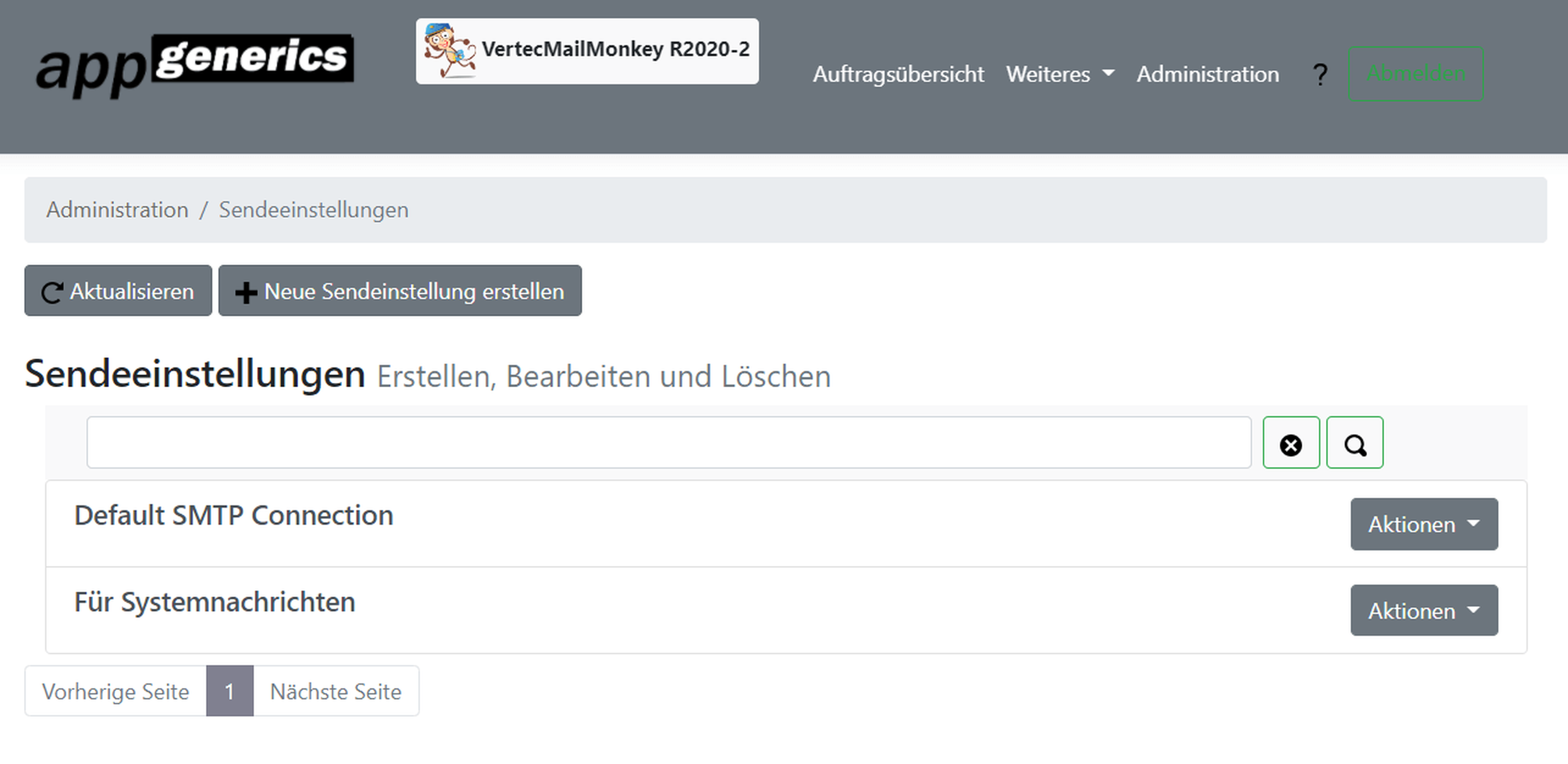 Mehrere Absende-Postfächer im Vertec Mail Monkey anlegen und verwalten.