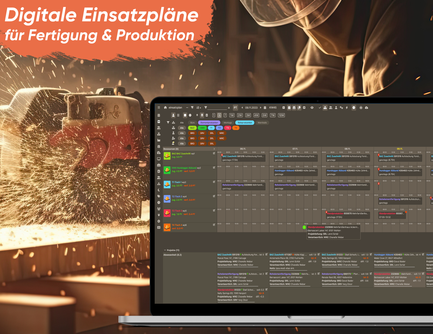 digitale einsatzpläne für fertigung