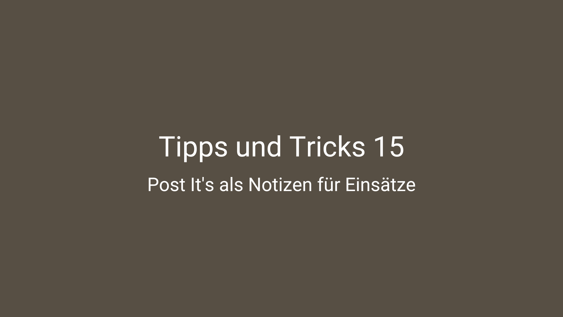 Tipps und Tricks