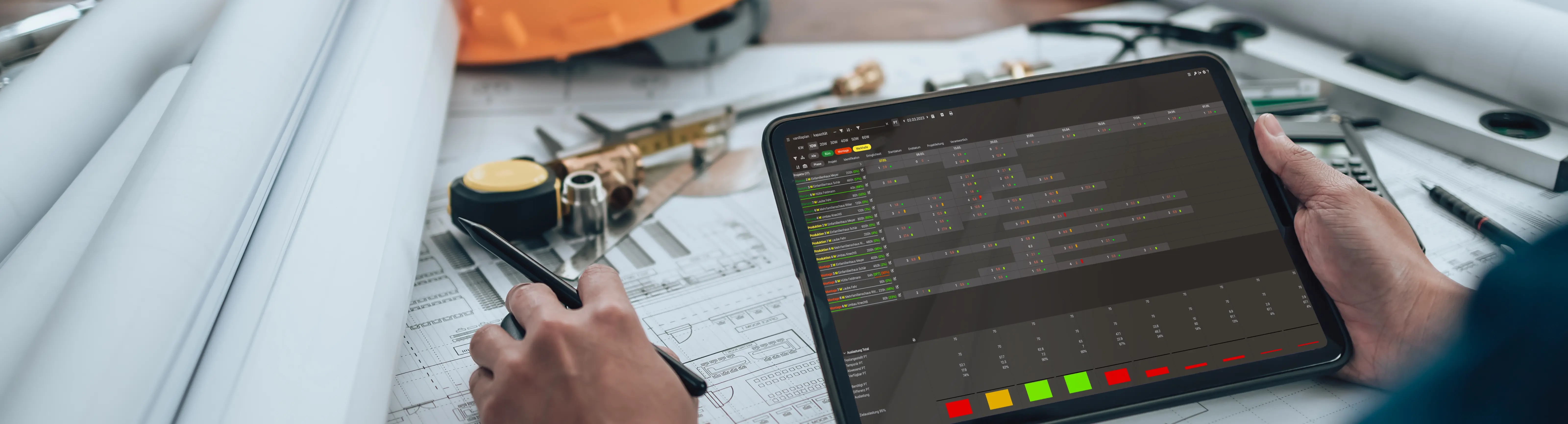 Vanillaplan Software auf einem Tablet