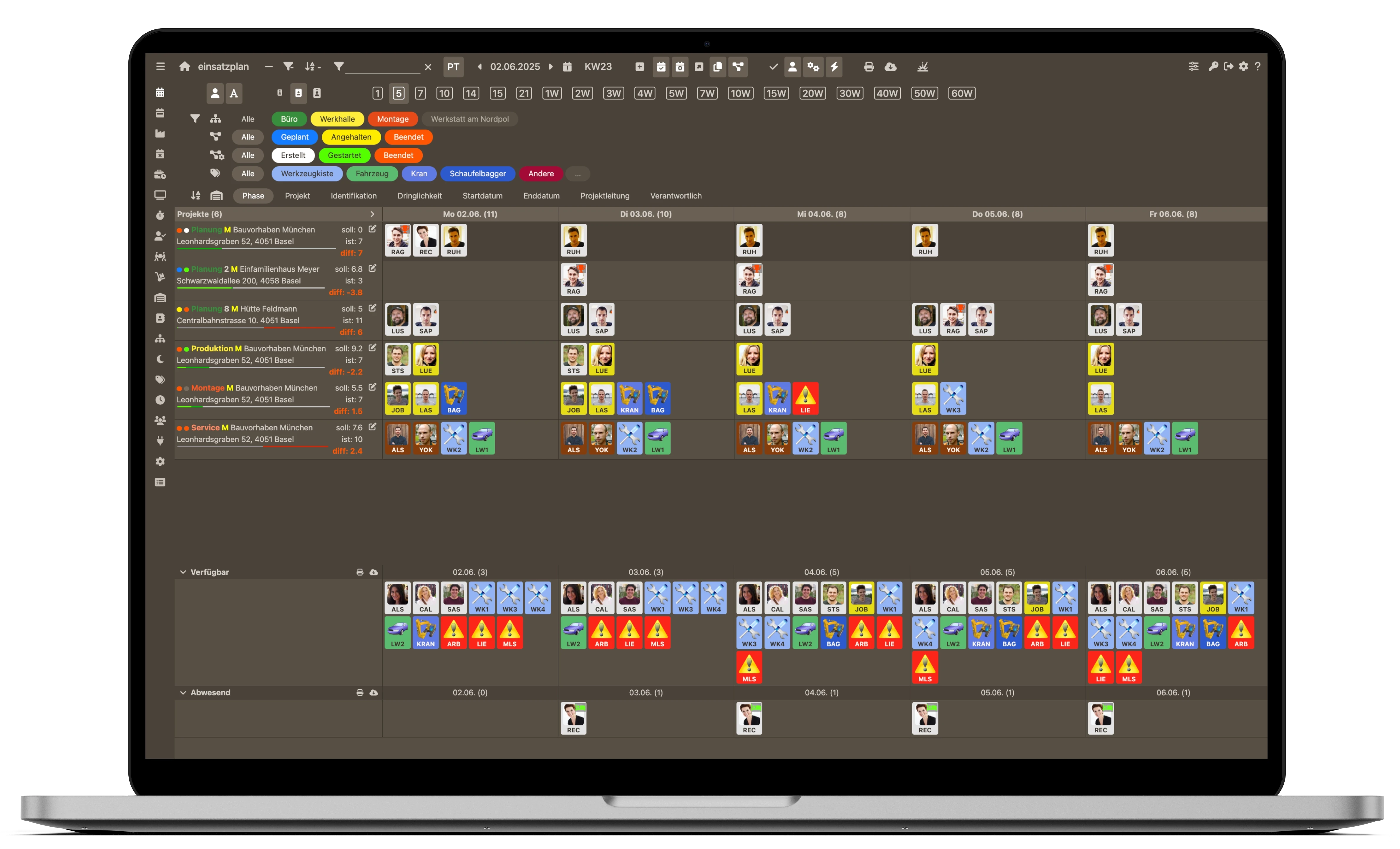 Vanillaplan Software auf Laptop