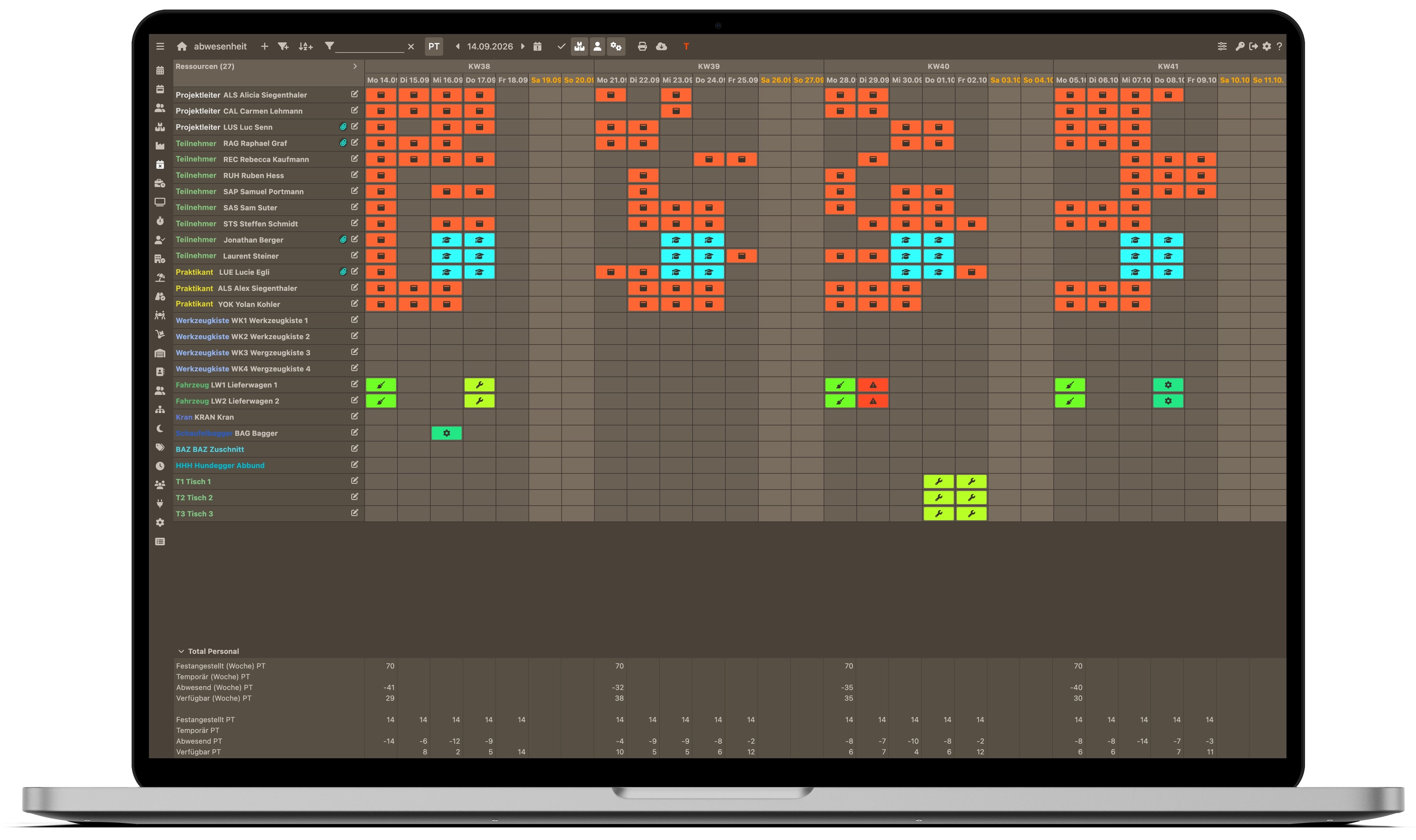 Vanillaplan Software auf Laptop