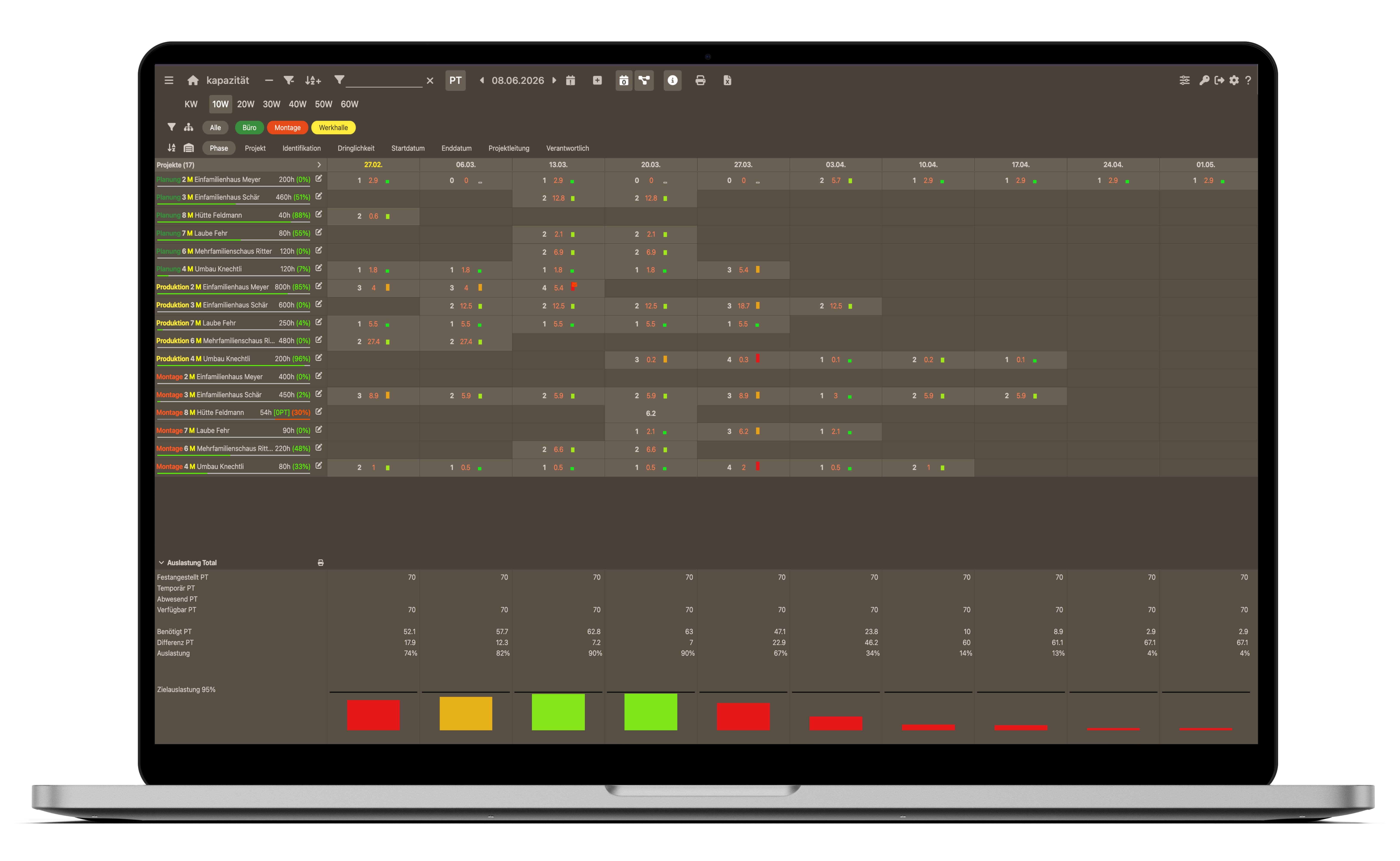 Vanillaplan Software auf Laptop