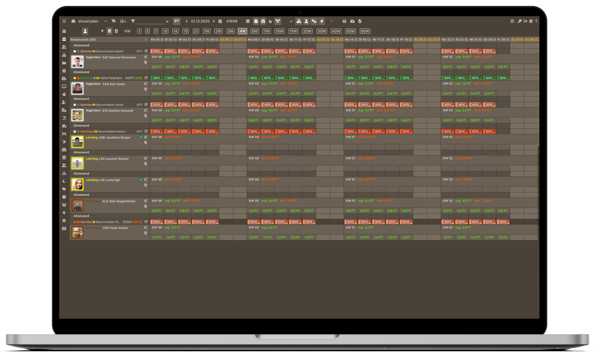 Vanillaplan Software auf Laptop