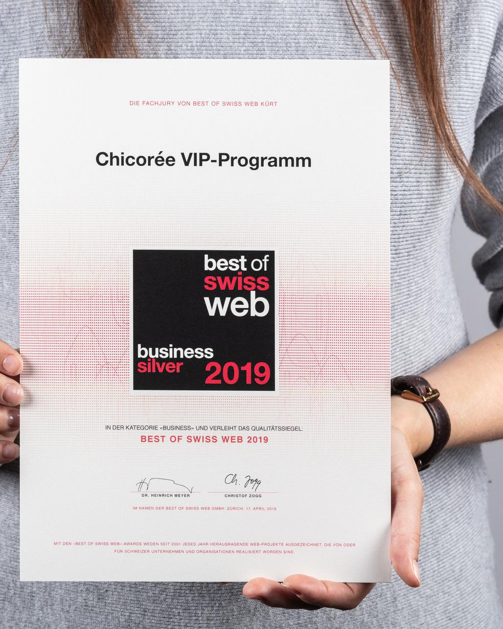 Bild von Best of Swiss Web 2019: Silber für das Chicorée VIP-Programm